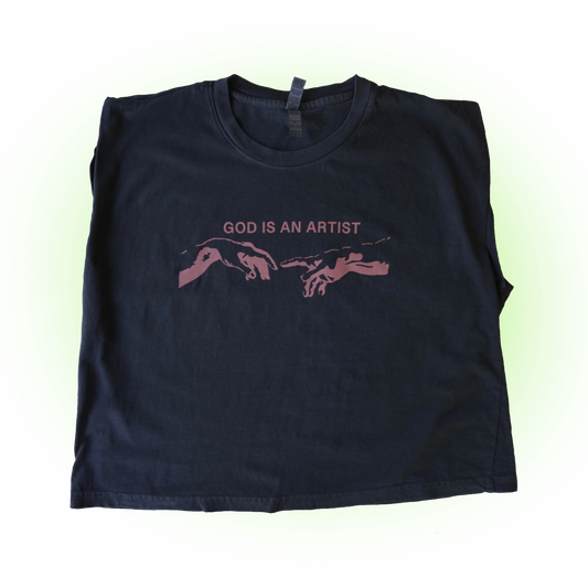 God is an Artist Crop Tee